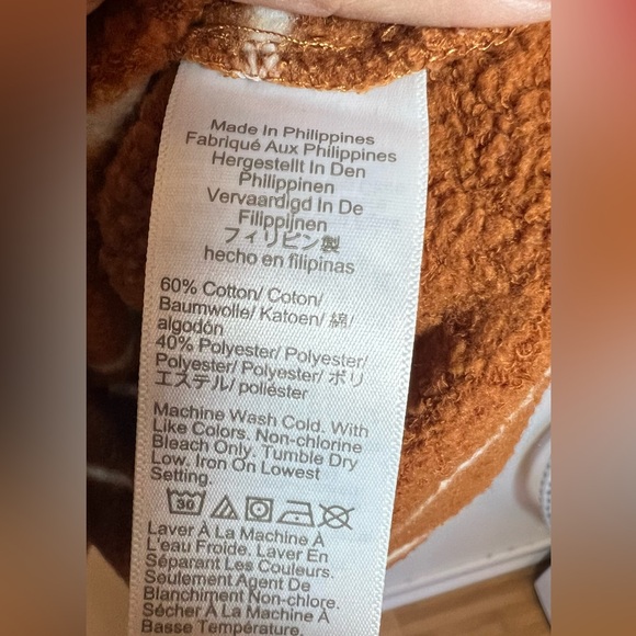 J. Crew Cowl Neck Striped Crop Top Camel and White Size XXL Fleece Lined - Picture 5 of 9